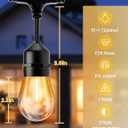 Svater Outdoor Led String Lights 50FT, Patio Lights with 16pcs S14 Shatterproof Bulbs, 1 Watt E26 Dimmable 2700K Warm White, IP65 Waterproof, Commercial Grade Light