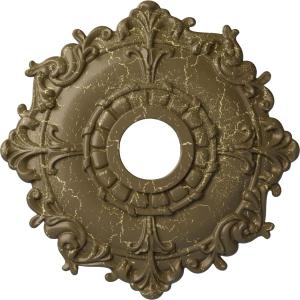 Ekena Millwork CM18RLSTC Riley Ceiling Medallion fits Canopies up to 4 5/8, Smokey Topaz Crackle