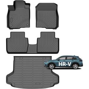 Floor Mats for 2023-2026 Honda HRV (Include Hybrid) | 2025 2026 Acura ADX | Custom Fit TPE Mats Accessories for HR-V All Weather Protection Waterproof Anti-Slip Liners 1st 2nd & Trunk Mat