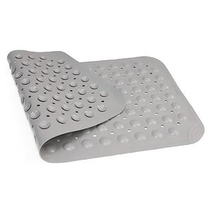 CyanWind Bathtub Mat Non Slip, Shower Mats with Suction Cup and Drain Holes, Showers Floor Bath Mats for Tub, Drainage Hole Bath Tub Mat for Bathroom (30.7" × 18.9", Dark Grey)