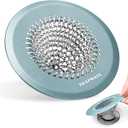 TRAPMATE Reversible Bathtub Drain Protector Hair Catcher/Easy Clean & Fast Drainage Drain Cover for Regular & Pop-up Drain (Teal)