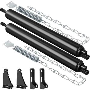 Storm Door Closer, 2PCS Heavy Duty Screen Door Closers with Protector Chains Spring, Storm Door Bracket Kit Compatible with Andersen/Emco/Larson/40201 (Closer and Chain, 2 Packs(Black))