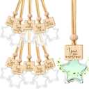Teenyyou 30 Pcs Star Shaped Car Fragrance Diffuser Bottle Bulk - Appreciation Gifts Set Hanging Glass Diffusers with Inspirational Message for Coworker Teacher Staff Thank You Gift (You are)