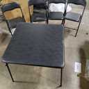 Flash Furniture Madison 5-Piece Folding Card Table and Chairs Set, Portable Event Table and Chairs Set, Black