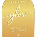 Acrylic Wedding Sign, Bridal Shower Decorations, Let Love Glow Sign for Ceremony, Modern Font Table Signs, Gold Mirror Arched Acrylic Tabletop Signs for Wedding Reception and Event Party