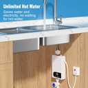 Tankless Water Heater, 3500W Electric Water Heater with LED Touchscreen and Shower Kit, Compact Digital Temperature Control Hot System for Bathroom Kitchen