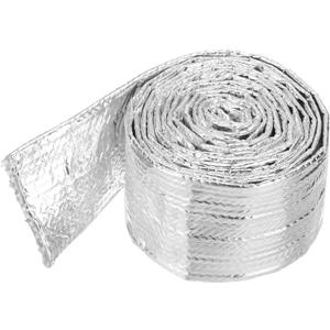 MECCANIXITY Heat Shroud Aluminized Sleeving 1 1/4" ID x 5.9FT Aluminum Metallic Fiberglass Heat Shroud for Fuel Lines Cables Electrical Wiring