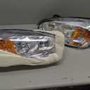 Headlight Assembly Chrome Amber Compatible with 2004 2005 2006 2007 Chevy Malibu (Compatible with 2008 Malibu Classic Model)