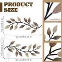 Zhengmy 2 Pieces Metal Tree Leaf Wall Decor Vine Olive Branch Leaf Wall Art Living Room, Hallway Wall Decor Outdoor Decoration(Vintage Brown)