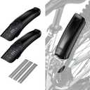 2 PCs Universal Mountain Bike Fender, MTB Bicycle Fenders Rear + Front Mountain Bike Mud Guard Set, 14.37" Length 3.15" Width