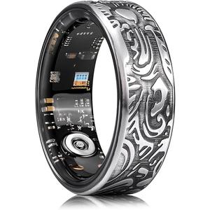 King Will Men's Tungsten Carbide Wedding Ring Hammered Groove Wedding Band Mens Engagement Ring for Men and Women Matte Brushed Finish Comfort Fit Size 7, 8mm Gunmetal