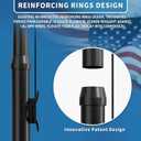 20 FT Heavy Duty Flag Pole 130MPH Wind Test 10 Gauge with Solar Light