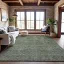 Addison Rugs Mayfield AMF1170 Olive 5' x 7'6" Indoor Premium Machine Washable Rug, Silky Soft, Easy Clean, Non Shedding, Bedroom, Living Room, Dining Room, Kitchen Rug