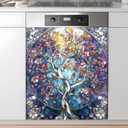AOHMPT Dishwasher Magnet Sticker Cover: Panel Decal Decorative for Kitchen Decoration, 23"x26" Home Appliances Decor Stickers Panel Decor (Tree B)