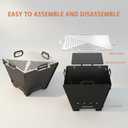2 IN 1 Fire Pit & BBQ Charcoal Grill Combo, 16.6" Detachable FirePit, GS356
