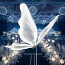 51 INCH Creative Butterfly Floor Lamp - 1pcs Wedding Romantic Hanging Decoration Lights Fixture, Butterfly Ceiling Light for Wedding, Party, Christmas, Adjustable Height Creative Props, White