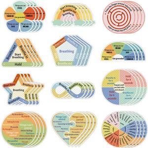 144 Pcs Breath Calm Anxiety Sensory Stickers Reusable Mindfulness Stickers Anti Stress Rough Textured Sticker Anxiety Strips for School Office Classroom Desk Adults Teens Fidget Gifts