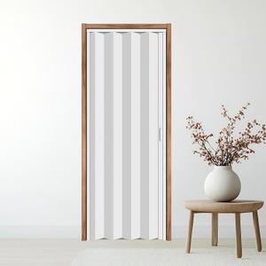 30X80in PVC Accordion Door Interior,Sliding Folding Doors with Lock,Divider Door with Simple Installation and Hardware,White