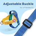 Yellow Step in Dog Harness Medium Sized Dog, Freedom No-Pull Escape Proof Front Clip Dog Harness  Adjustable Reflective Padded Vest with Vertical Handle for Traffic Control, Yellow/Blue, L