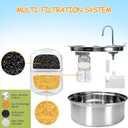 18 Sets Pet Water Fountain Filter Replacement Compatible with Oneisall 7L/230oz Stainless Steel Dog Dispenser - Filtered Dog Water Bowl - Replacement Filters and Sponge