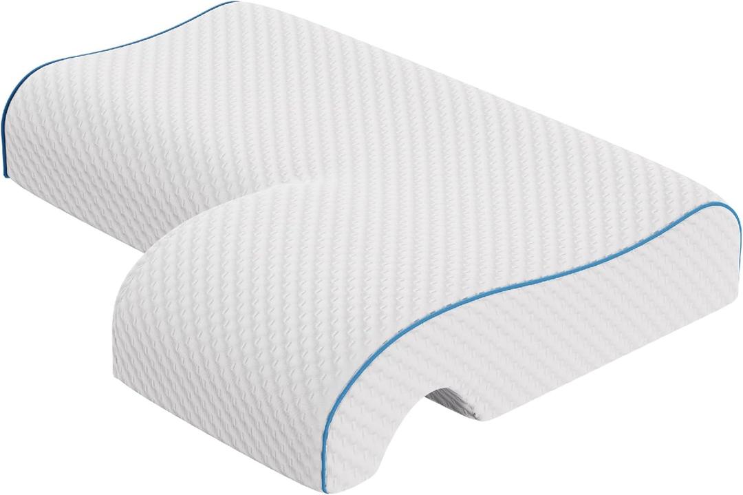 MARS WELLNESS Memory Foam Cuddle Pillow - Ergonomic Anti Pressure Couples Pillow with Arm Hole - Great for Cuddling, Neck & Shoulder Pain