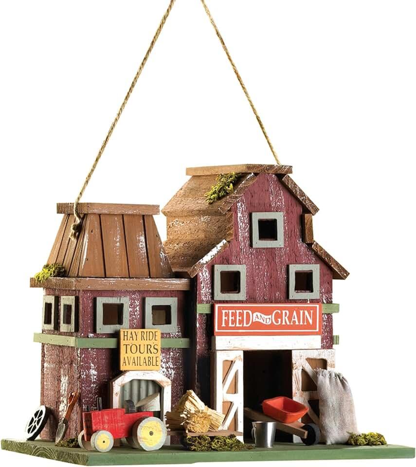 Gifts & Decor Country Farmstead Rustic Barnyard Wooden Bird House