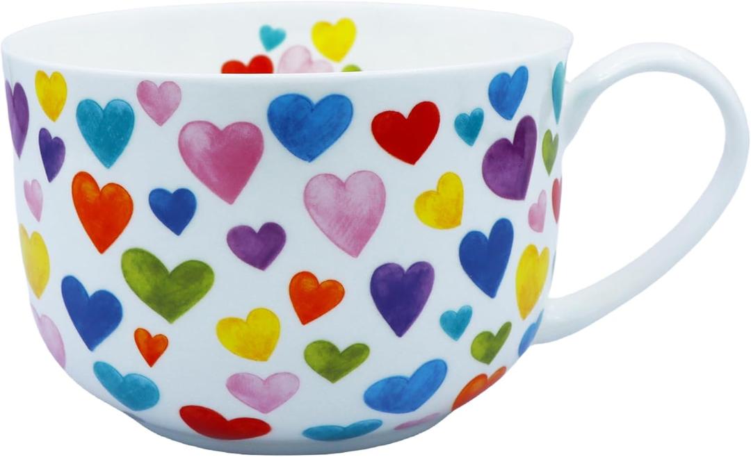 Large 24oz Coffee Cups Soup Mugs with Handles Traditional Large Cup Large Bone China Coffee Mugs Cup for Soups Cereals