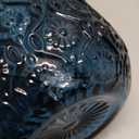 Foaming Hand Soap Dispenser,Vintage Glass Soap and Lotion Dispenser for Bathroom,Kitchen Dish Soap Dispenser with Black Foam Pump (Blue Begonia Flower+Black Lid)