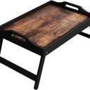 Fibogollo Wooden Bed Tray Table with Folding Legs and Handle,Breakfast Trays,Serving Tray for Food and Snack,Laptop Laptop Desk for Working