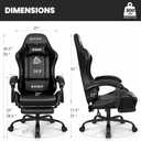 N-GEN GAMING Video Gaming Chair with Footrest Lumbar Support for Home Office High Back Recliner Height Adjustable Ergonomic Comfy Leather Computer Desk Chair (Carbon Black)