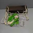 REFGY Hanging Shelves for Wall, 3 Tier Boho Hanging Plant Shelf, Floating Shelves Rope Rustic Wood Organizer Storage Hanger Rack for Aesthetic Home Bedroom Kitchen Bathroom (Champagne Flower)