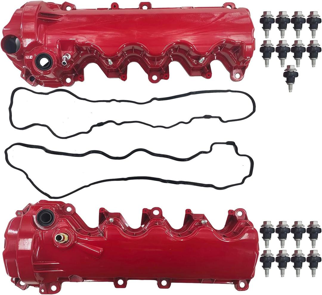 Valve Covers Compatible with 2006-2010 F-ord Explorer V8 4.6L 2009-2010 F-ord F150 Truck V8 4.6L Replace# 9L1Z6582C 7L1Z6584A 9L1Z6582D