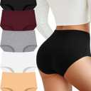 UNDER THE SEA Cotton Underwear for Women High Waisted Full Coverage Soft Briefs Plus Size Women's Panties XS-XXXL 5 Pack (XL)