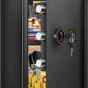 3.4 Cub Large Home Safe Fireproof Waterproof, Anti-theft Fireproof Safe Box with Digital Keypad, Spare Keys and Alarm System, Fire Safes for Home Document Money Valuables (3.4 Cub)