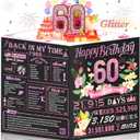 60th Birthday Card for Women,Jumbo Pop Up 60th Birthday Cards for Her Friend,Back In 1966 Happy 60 Year Old Birthday Decorations for Wife Daughter Mom Funny Birthday Gifts,Rose Gold