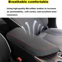 Blazeray Car Center Console Armrest Cover for Toyota Camry 2018-2023 Interior Accessories Leather Anti-Scratch Elbow Arm Rest Cover Cushion Pad Protector Saver (Black Leather with Red Stitches)