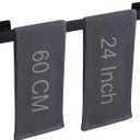LANC Matte Black 24-Inch Bath Towel Rack Self-Adhesive Bathroom Towel Bar for Wall Mounted and Drill Free Towel Rod, Sticky on Kitchen Bathroom Towel Holder Stainless Steel, A8310MB-L6