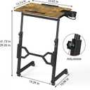 Enayplon Small Standing Desk with Wheels, Portable Treadmill Desk, Rolling Desk Adjustable Height for Laptop, Mobile Standing Table for Walking Pad, Bedside Table