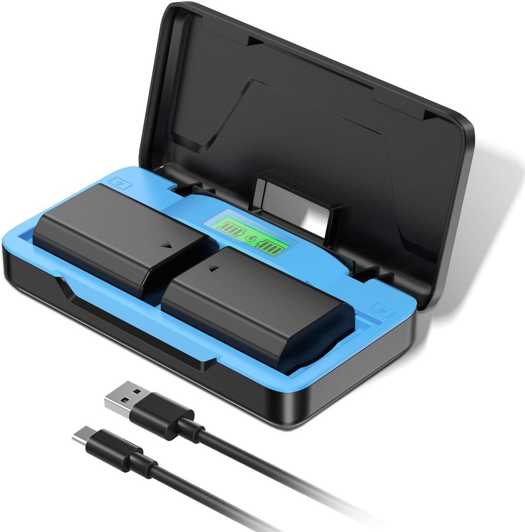 Artman NP-FZ100 Battery 2500mAh 2-Pack with USB-C 20W Fast Charging Case Set for Sony A7 IV A7 III A9 III FX3 FX30 A7S III A7R III A7C A6600 A6700 ZV-E1 A7R IV A7R V A9 A9 II A9R A9S, Camera