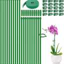 20Pcs Plant Support Stakes 17inch &11inch,Toylin Adjustable Length Plant Support Stake Orchid Stick with Clips for Indoor Outdoor,Garden Pole for Potted Orchid Tomato Vegetables Comes with 20 Ties