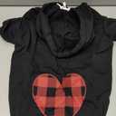 Dog Hoodie Sweater Sweater for Dogs Pet Clothes Black Buffalo Plaid Warm and Soft Breathable Cozy(L) (Heart)