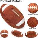 Wepop 18in Fluffy Football Pillow Plush, Soft Football Pillows, Sports Ball Pillow Stuffed Plush Toy Room Decoration and Gifts for Kids, Boys, Girls, Football Fans