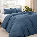 Bare Home Microfiber Duvet Cover Set - Ultra Soft Washed Microfiber - Full Size - Linen-Like Look - Easy Care - Breathable Fabric - Our Softest Duvet Cover Set (Full, Bering Sea)