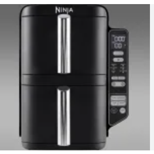 Ninja SL400 DoubleStack XL 2-Basket Air Fryer, Cooks 4 Foods at Once, Compact Design, 10 QT, 4-in-1, Smart Finish & Match Cook, Air Fry, Broil, Bake, Easy Meals, Easy Clean