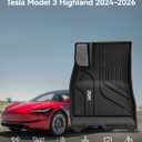3W Tesla Model 3 Floor Mats 2026 2025 2024 with Metal Pedal, Full Set with Cargo Liner, Highland All Weather Custom Fit Rear Trunk Mat Accessories Black