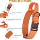 HYDEME Tactical Dog Collar, Alpine Loop Adjustable Military Training Nylon Dog Collars with Handle and Reflective for Small Medium Large Dogs, with Airtags Protective Case & Patches.(L,Orange)