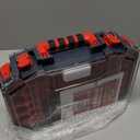 Battery Daddy Storage & Organizer Case w/Light and Tester, Stores & Protects Over 200 Batteries, Double-Sided, Clear Locking Lid, Secure Latches & Portable Handle- Black (Batteries Not Included)