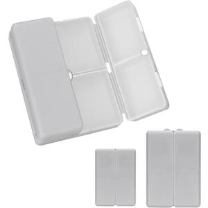 FYY 2 Pcs Daily Pill Organizer, 7 Compartments Portable Pill Case Travel Pill Organizer,[Folding Design] Pill Box for Purse Pocket to Hold Vitamins,Cod Liver Oil,Supplements and Medication-Grey (Large (1 Piece), Small (1 Piece))