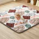 Baby Play Mat 50x50inch, Non-Slip Baby Mat for Floor, Soft Thicker, Portable Playmat, Crawling Mat for Babies, Toddlers & Infants to Play and LearnBoho