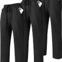 3,4 Pack Men's Sweatpants with Zipper Pockets Lightweight Joggers for Men Athletic Pants Workout Running Gym (Black, S)